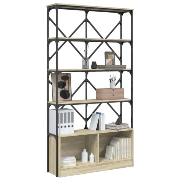 vidaXL bogreol 100x26x180 cm konstrueret træ sonoma-eg