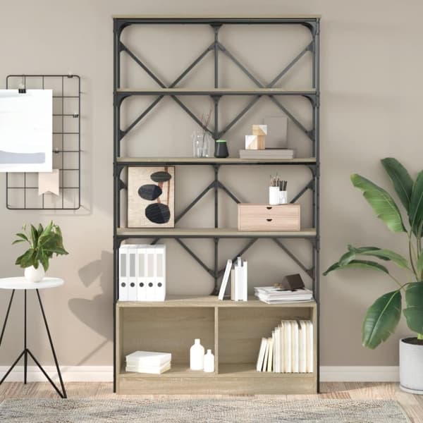 vidaXL bogreol 100x26x180 cm konstrueret træ sonoma-eg