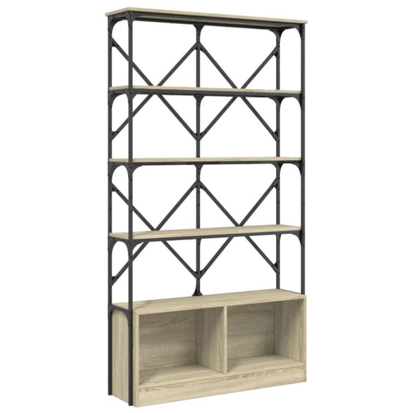 vidaXL bogreol 100x26x180 cm konstrueret træ sonoma-eg