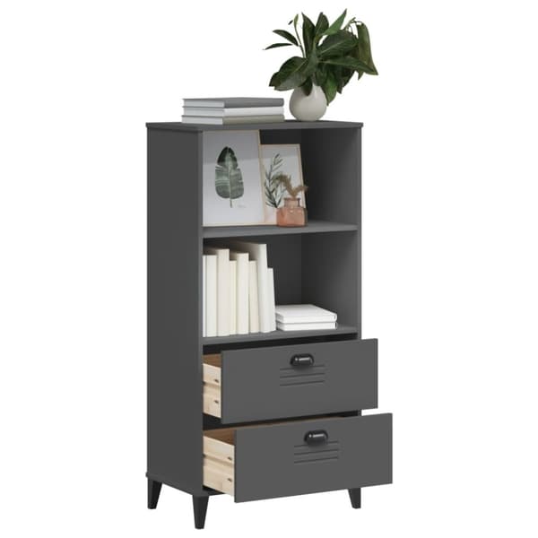 vidaXL bogskab VIKEN 60x35x123 cm konstrueret træ antracitgrå