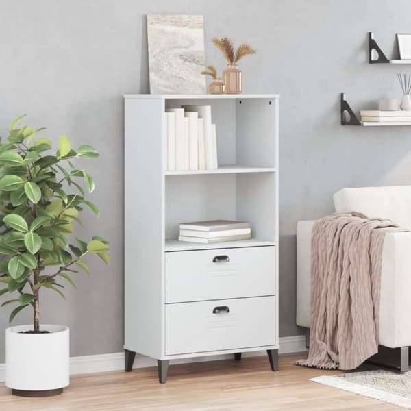 vidaXL Bokhylla VIGO vit 60x35x123 cm konstruerat trä
