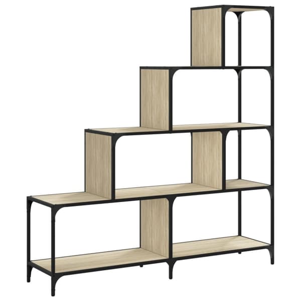 vidaXL Bokhylla 4 hyllplan sonoma-ek 139x33,5x149cm konstruerat trä