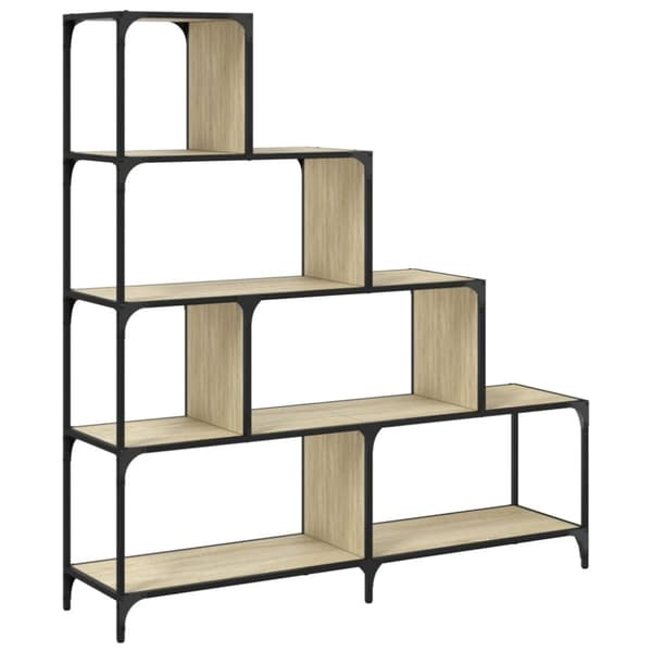vidaXL Bokhylla 4 hyllplan sonoma-ek 139x33,5x149cm konstruerat trä