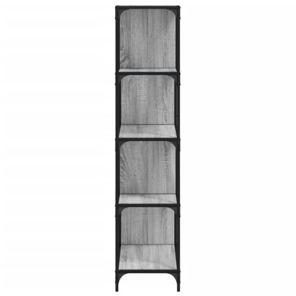 vidaXL bogreol 139x33,5x149 cm 4 trin konstrueret træ grå sonoma-eg