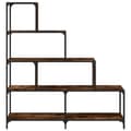 Miniatyrbillede 4 af 11: vidaXL bogreol 139x33,5x149 cm 4 trin konstrueret træ røget eg