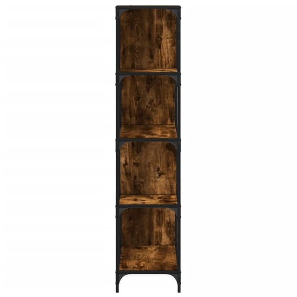 vidaXL bogreol 139x33,5x149 cm 4 trin konstrueret træ røget eg