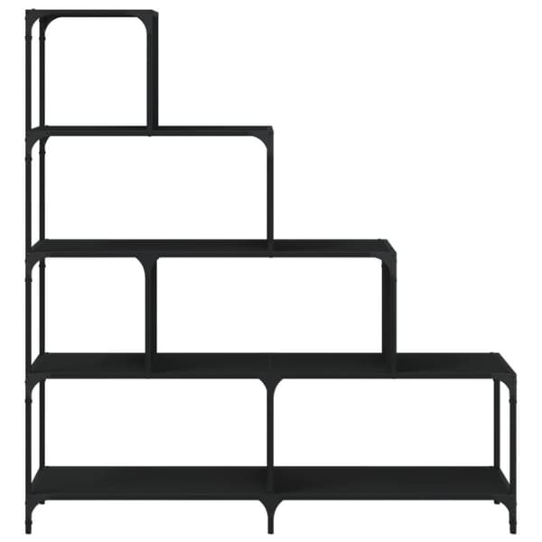 vidaXL bogreol 139x33,5x149 cm 4 trin konstrueret træ sort