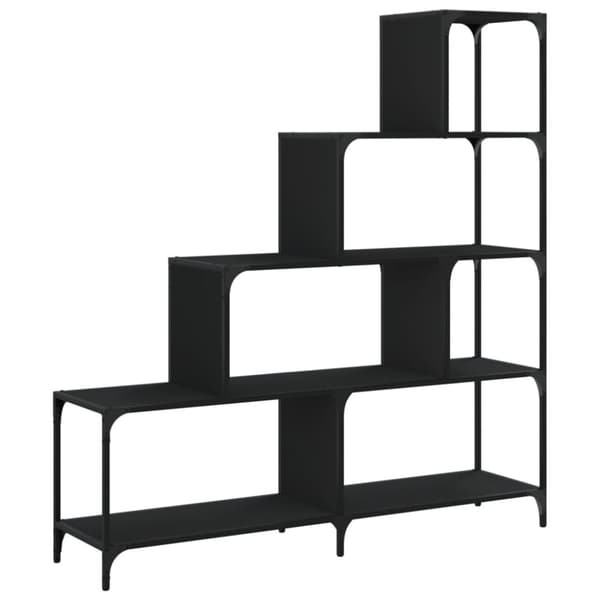 vidaXL bogreol 139x33,5x149 cm 4 trin konstrueret træ sort