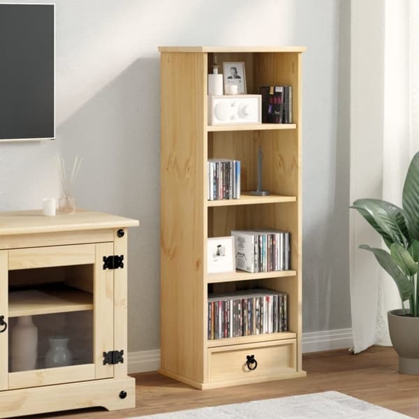 vidaXL CD-hylle Corona 40x30x110 cm heltre furu