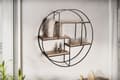 Miniatyrbillede 3 af 7: Rootz Modern Industrial Style Væghylde - Massivt træ - Metal - Fire hylder - Håndlavet - Unikt stykke - 70 cm x 70 cm x 18 cm - Varm mørkebrun - Sort
