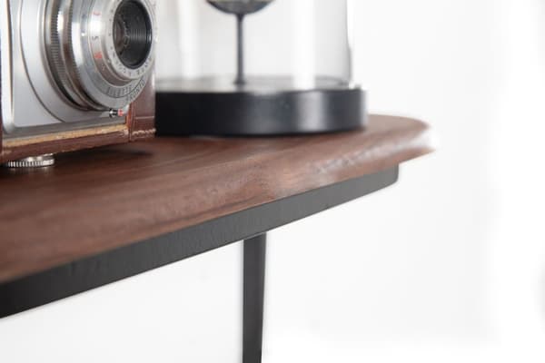 Rootz Modern Industrial Væghylde - Flydende hylde - Massivt træ - Metalramme - Opbevaringsplads - Håndlavet - Unik - 50 cm x 15 cm x 13 cm