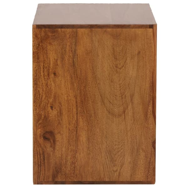 Rootz Cube-hylde - Sidebord - Lille sofabord - Solid Sheesham-træ - Håndlavet - Unikt korn - Attraktivt design - 44 cm x 44 cm x 33 cm