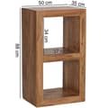 Miniatyrbillede 4 af 8: Rootz stående hylde - Sidebord - Lille sofabord - Solid Sheesham træ - Håndlavet - Unik korn - 2 hylder - Attraktivt design - 88cm x 50cm x 35cm