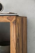 Miniatyrbillede 7 af 8: Rootz stående hylde - Sidebord - Lille sofabord - Solid Sheesham træ - Håndlavet - Unik korn - 2 hylder - Attraktivt design - 88cm x 50cm x 35cm