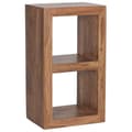Miniatyrbillede 1 af 8: Rootz stående hylde - Sidebord - Lille sofabord - Solid Sheesham træ - Håndlavet - Unik korn - 2 hylder - Attraktivt design - 88cm x 50cm x 35cm