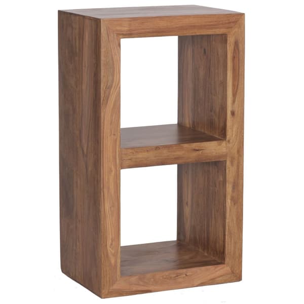 Rootz stående hylde - Sidebord - Lille sofabord - Solid Sheesham træ - Håndlavet - Unik korn - 2 hylder - Attraktivt design - 88cm x 50cm x 35cm