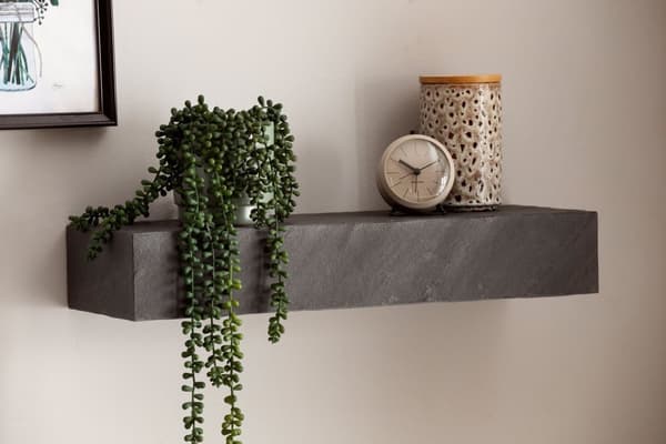 Rootz Modern Seinähylly - Kelluva hylly - Antrasiittisisustus - Leveä säilytystila - Käsintehty - 60cm x 10cm x 20cm