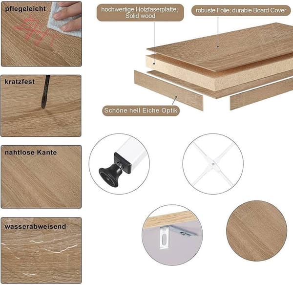 Rootz Modern High Hylde Bogreol - Displayhylde - Opbevaringsenhed - Holdbart og attraktivt design - Nem vedligeholdelse - Stabil og robust - 60 cm x 2