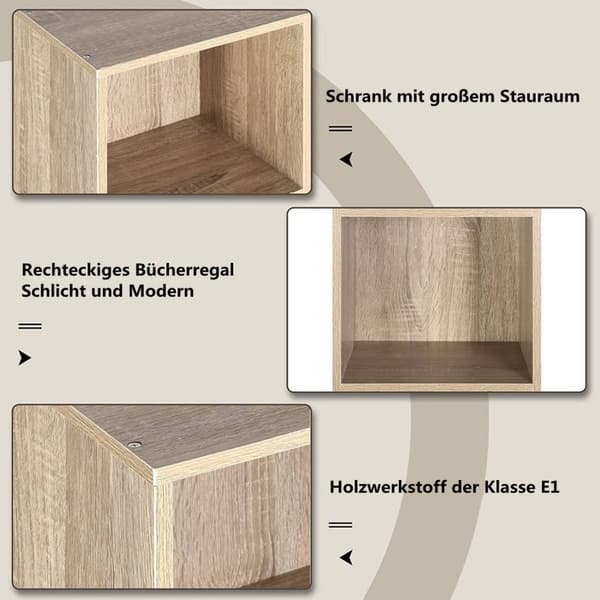 Rootz Bogreol - Opbevaringshylde - Displayenhed - Holdbar og vandafvisende - Rigelig opbevaring - Alsidig brug - 30 cm x 158,5 cm x 24 cm