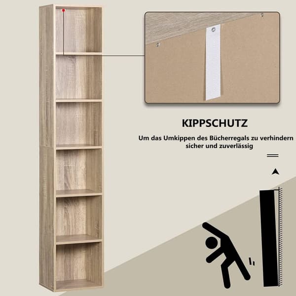 Rootz Bogreol - Opbevaringshylde - Displayenhed - Holdbar og vandafvisende - Rigelig opbevaring - Alsidig brug - 30 cm x 158,5 cm x 24 cm