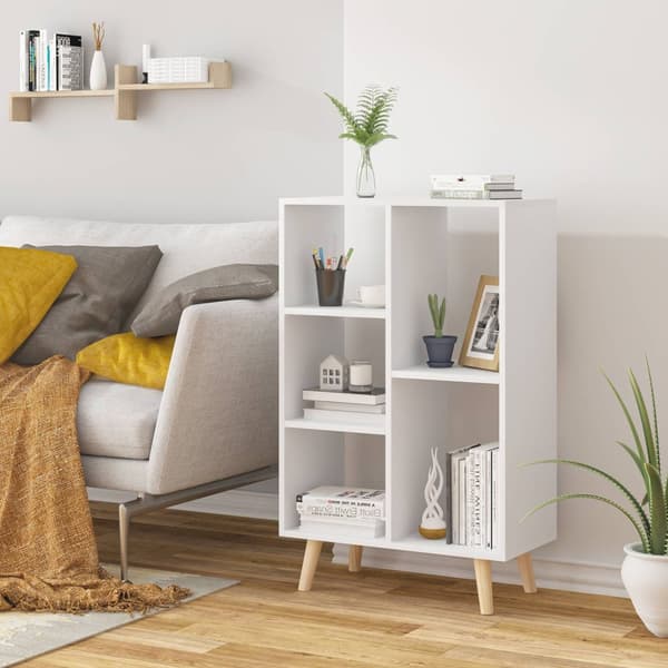 Rootz White Cube Boghylde - Opbevaringsorganisering - Displayhylde - Pladsbesparende design - Robust og sikker - Moderne æstetisk - 60 cm x 95 cm x 30