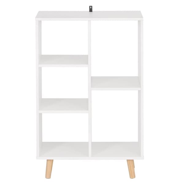 Rootz White Cube Boghylde - Opbevaringsorganisering - Displayhylde - Pladsbesparende design - Robust og sikker - Moderne æstetisk - 60 cm x 95 cm x 30
