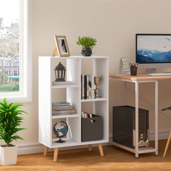 Rootz White Cube Boghylde - Opbevaringsorganisering - Displayhylde - Pladsbesparende design - Robust og sikker - Moderne æstetisk - 60 cm x 95 cm x 30