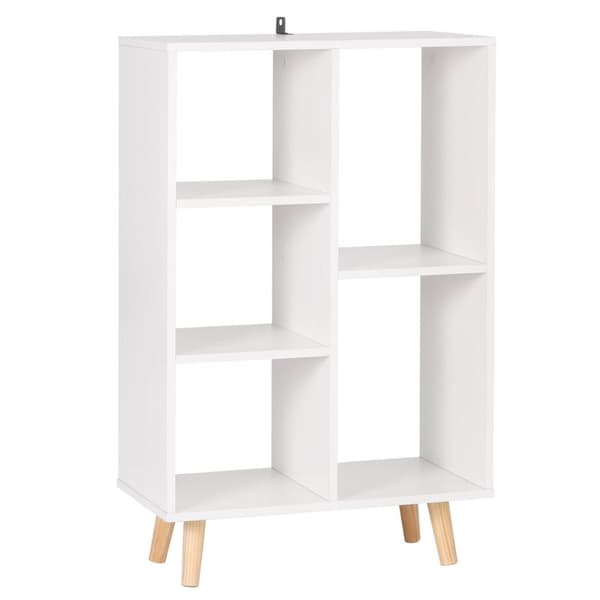 Rootz White Cube Boghylde - Opbevaringsorganisering - Displayhylde - Pladsbesparende design - Robust og sikker - Moderne æstetisk - 60 cm x 95 cm x 30