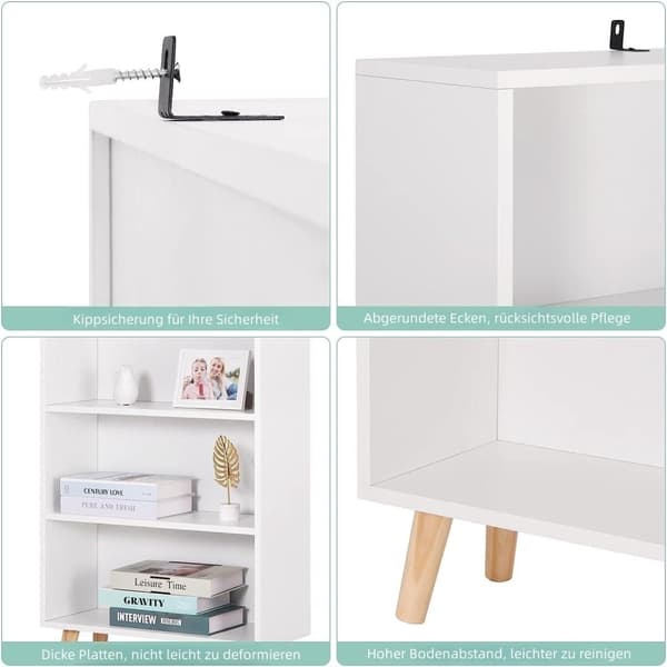 Rootz Modern 5-rums reol - Fritstående reol - Opbevaringsorganisator - Ridsefast, vandafvisende, pladsbesparende - 60 cm x 144 cm x 24 cm