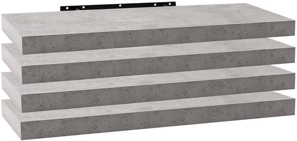 Rootz sæt med 4 væghylder - Bogreoler - Displayhylder - Fugtbestandig - Alsidig og stilfuld - Nem installation - 60 cm x 22,9 cm x 3,8 cm pr.