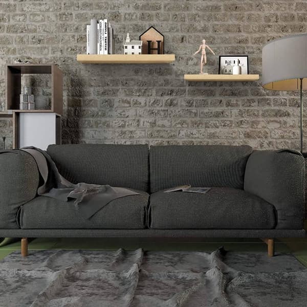 Rootz Sæt med 4 væghylder - Bogreoler - Displayhylder - Fugtbestandig - Holdbar - Nem installation - MDF træ, gul eg PVC finer - Flere størrelser
