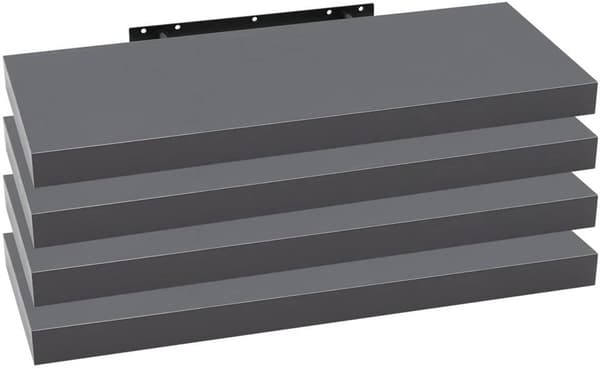 Rootz Set med 4 vägghyllor - Flytande hyllor - Displaykanter - Fuktbeständig - Enkel installation - Mångsidig användning - 60 cm x 22,9 cm x 3,8 cm