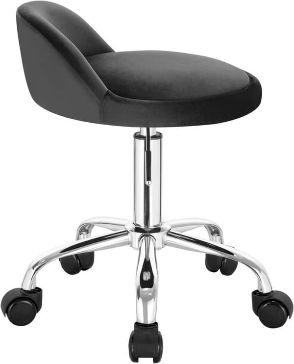 Rootz Velvet kontorstol - Justerbar skrivebordsstol - Drejeligt sæde - Ergonomisk design - 360-graders mobilitet - Højde 53cm-65,5cm - Sæde 30cm x 30c