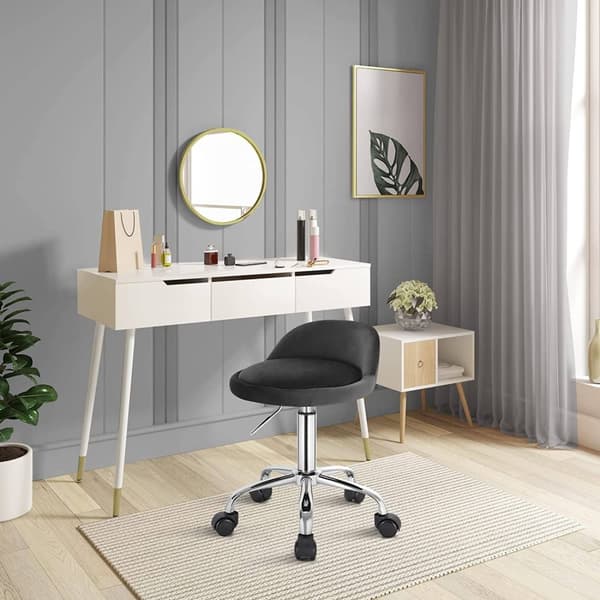 Rootz Velvet kontorstol - Justerbar skrivebordsstol - Drejeligt sæde - Ergonomisk design - 360-graders mobilitet - Højde 53cm-65,5cm - Sæde 30cm x 30c
