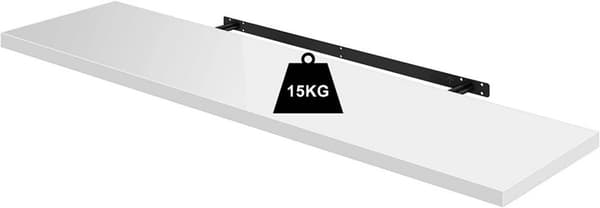Rootz-sarja 3 seinähyllyä - Kelluvat hyllyt - Näytön reunalistat - Kosteutta hylkivä - Suuri kuormituskyky - Helppo asennus - 120 cm x 22,9 cm x 3,8 c