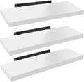 Miniatyrbild 1 av 9: Rootz Set med 3 vägghyllor - Flytande hyllor - Displaykanter - Hållbar MDF-konstruktion - Mångsidig och enkel installation - 90 cm x 22,9 cm x 3,8 cm