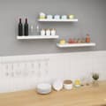 Miniatyrbild 4 av 9: Rootz Set med 3 vägghyllor - Displayhyllor - Förvaringshyllor - Slitstark MDF & PVC-faner - Fuktbeständig - Enkel installation - Mångsidig användning