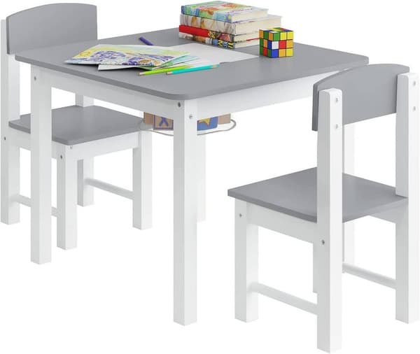 Rootz lekbordsset för barn med 2 stolar - Aktivitetsbord - Möbelset för barn - Inbyggd förvaring, hållbar konstruktion, säker design - 60 cm x 48 cm x