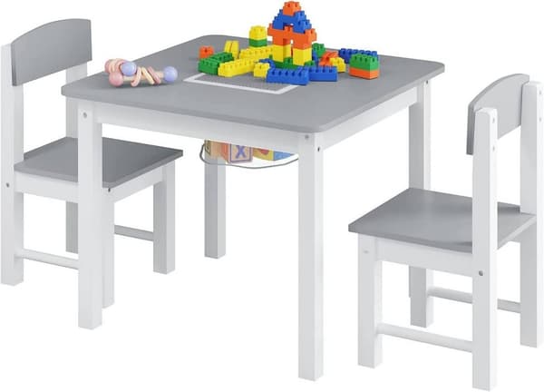 Rootz lekbordsset för barn med 2 stolar - Aktivitetsbord - Möbelset för barn - Inbyggd förvaring, hållbar konstruktion, säker design - 60 cm x 48 cm x