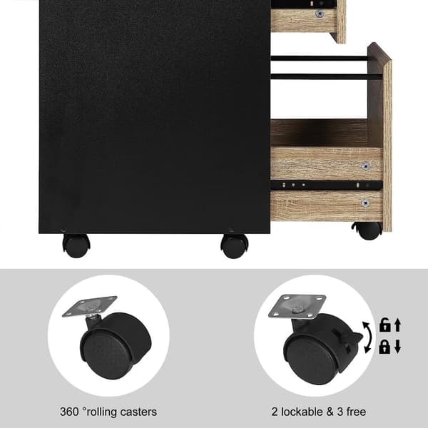 Rootz mobilt arkivskab - Kontoropbevaringsenhed - Rullende arkivskab - Fleksibel placering - Holdbar og vandafvisende - Effektiv opbevaring - 40cm x 7