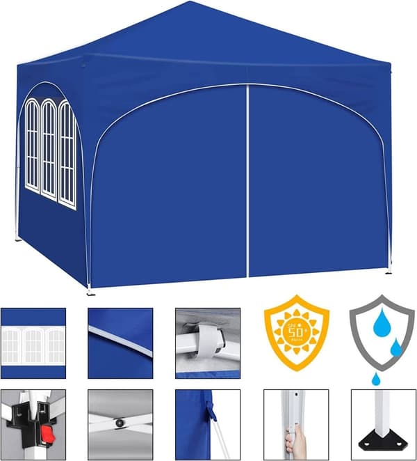 Rootz Ultimate Outdoor Gazebo - Vejrbestandig pavillon - Familietelt - Stærk stålkonstruktion - UV-beskyttelse - Nem opsætning - 3x3m