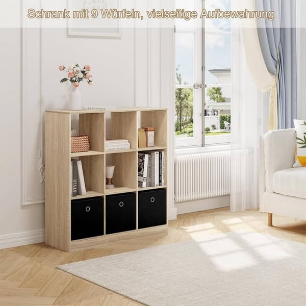 Rootz Modern Cube Hylde - Bogreol - Opbevaringsorganisering - Rigelig plads - Holdbar og vandafvisende - Sikker og stabil - 80 cm x 86,5 cm x 30 cm