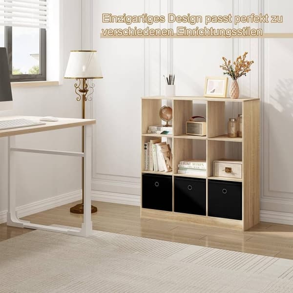 Rootz Modern Cube Hylde - Bogreol - Opbevaringsorganisering - Rigelig plads - Holdbar og vandafvisende - Sikker og stabil - 80 cm x 86,5 cm x 30 cm