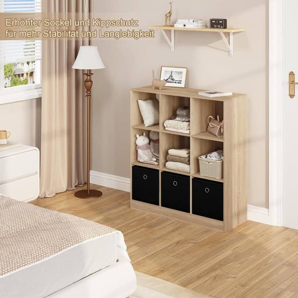 Rootz Modern Cube Hylde - Bogreol - Opbevaringsorganisering - Rigelig plads - Holdbar og vandafvisende - Sikker og stabil - 80 cm x 86,5 cm x 30 cm