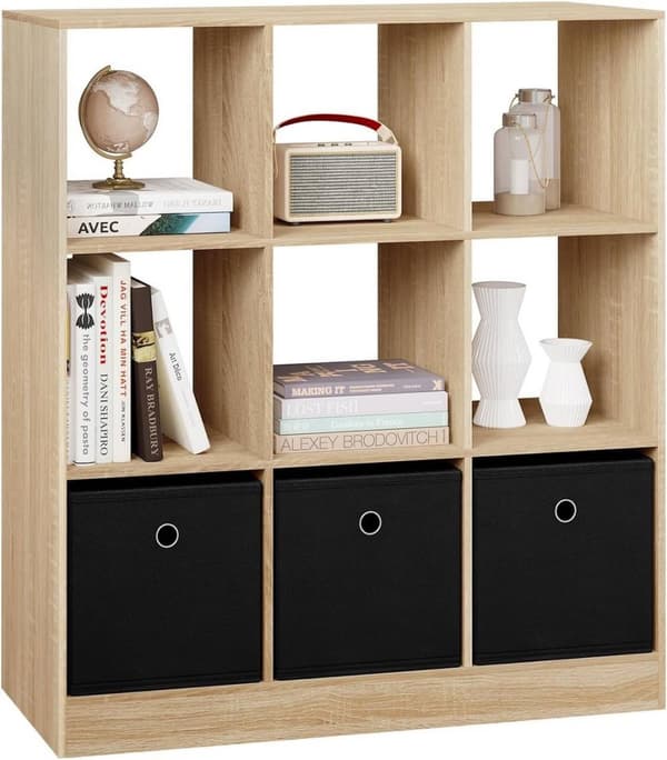 Rootz Modern Cube Hylde - Bogreol - Opbevaringsorganisering - Rigelig plads - Holdbar og vandafvisende - Sikker og stabil - 80 cm x 86,5 cm x 30 cm