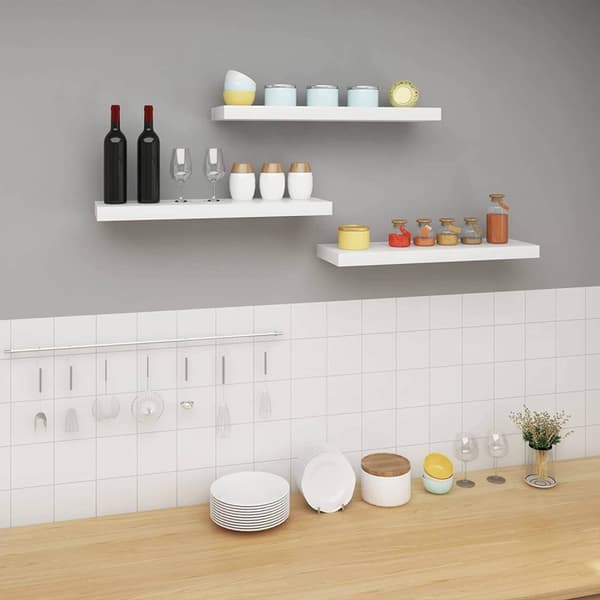 Rootz Sæt med 4 væghylder - Displayhylder - Opbevaringshylder - Holdbar MDF-konstruktion - Alsidig og nem installation - Flere længder x 22,9 cm x 3,8