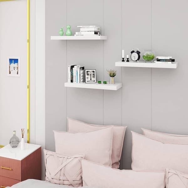 Rootz Sæt med 4 væghylder - Displayhylder - Opbevaringshylder - Holdbar MDF-konstruktion - Alsidig og nem installation - Flere længder x 22,9 cm x 3,8