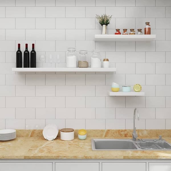 Rootz Sæt med 4 væghylder - Displayhylder - Opbevaringshylder - Holdbar MDF-konstruktion - Alsidig og nem installation - Flere længder x 22,9 cm x 3,8