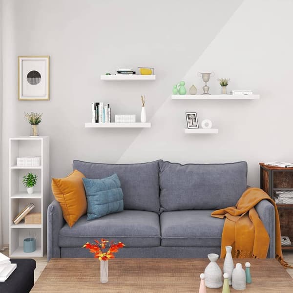 Rootz Sæt med 4 væghylder - Displayhylder - Opbevaringshylder - Holdbar MDF-konstruktion - Alsidig og nem installation - Flere længder x 22,9 cm x 3,8