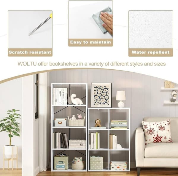 Rootz Modern White Bokhylla - Förvaringsorganisator - Displayhylla - Utrymmesbesparande, mångsidig, robust - 71 cm x 106 cm x 29 cm